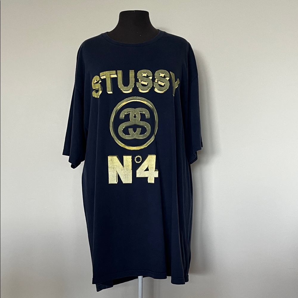 VTG Stussy N4 navy blue tshirt